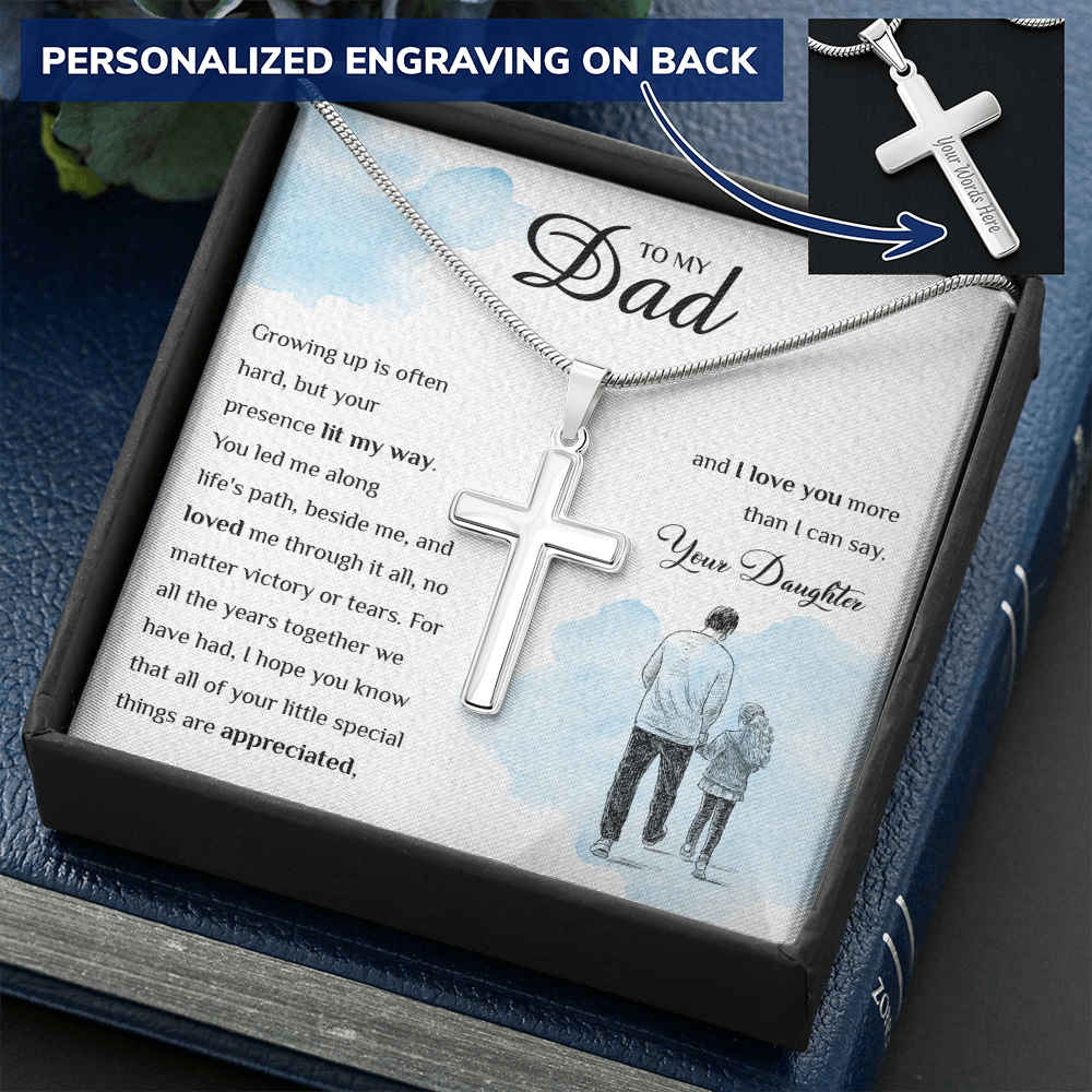 A Special Gift For Your Dad - Stainless Cross Necklace - FREE SHIPPING