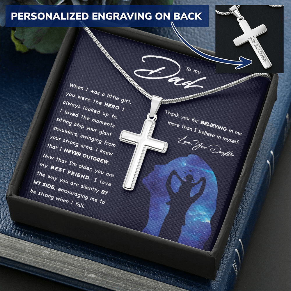 A Special Gift For Your Dad - Stainless Cross Necklace - FREE SHIPPING