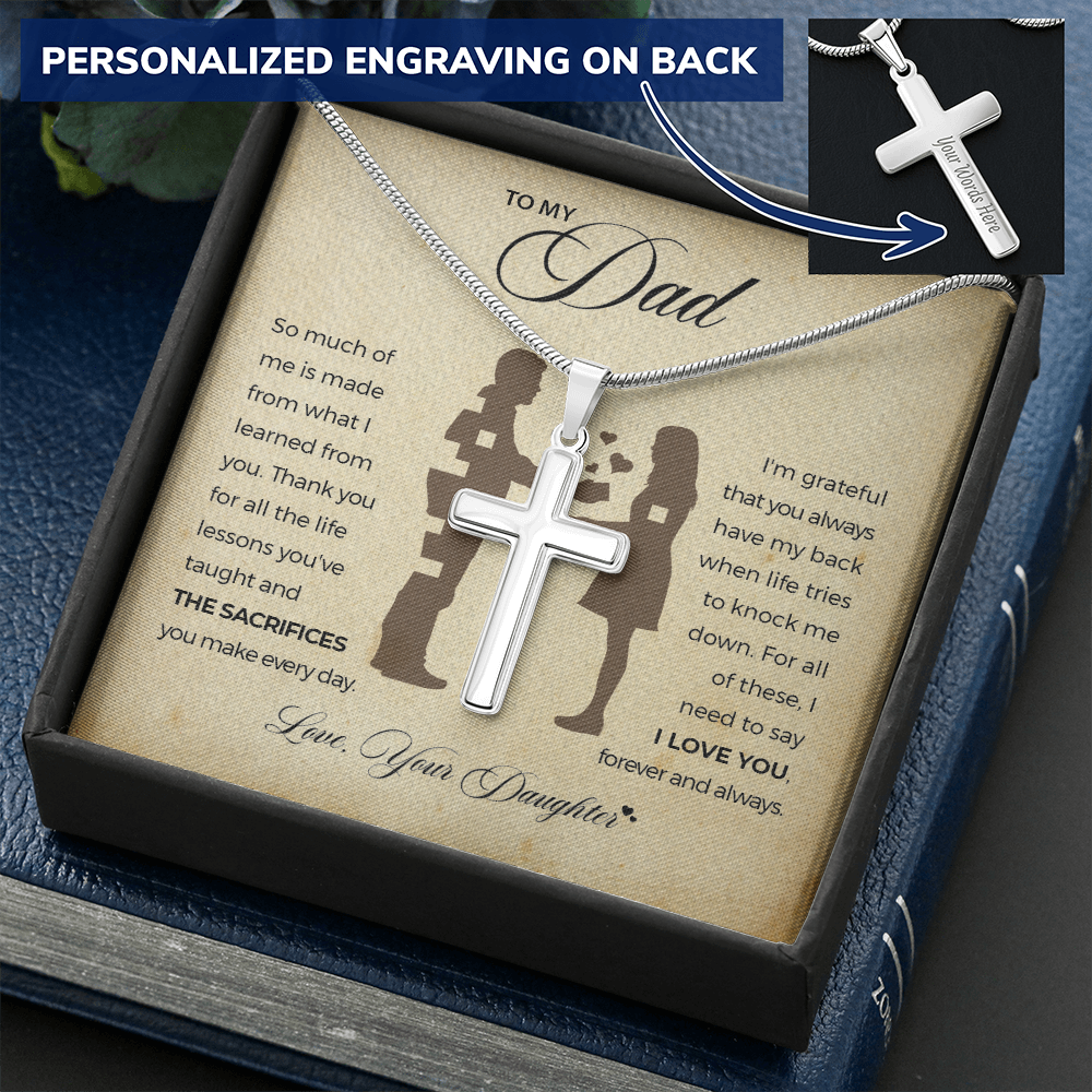A Special Gift For Your Dad - Stainless Cross Necklace - FREE SHIPPING