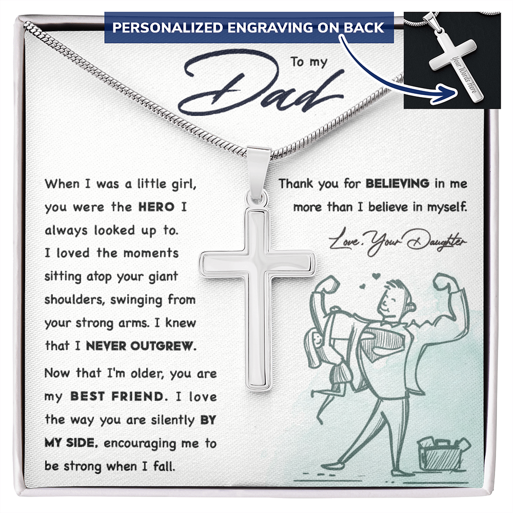 A Special Gift For Your Dad - Stainless Cross Necklace - FREE SHIPPING