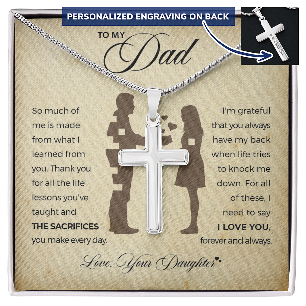 A Special Gift For Your Dad - Stainless Cross Necklace - FREE SHIPPING