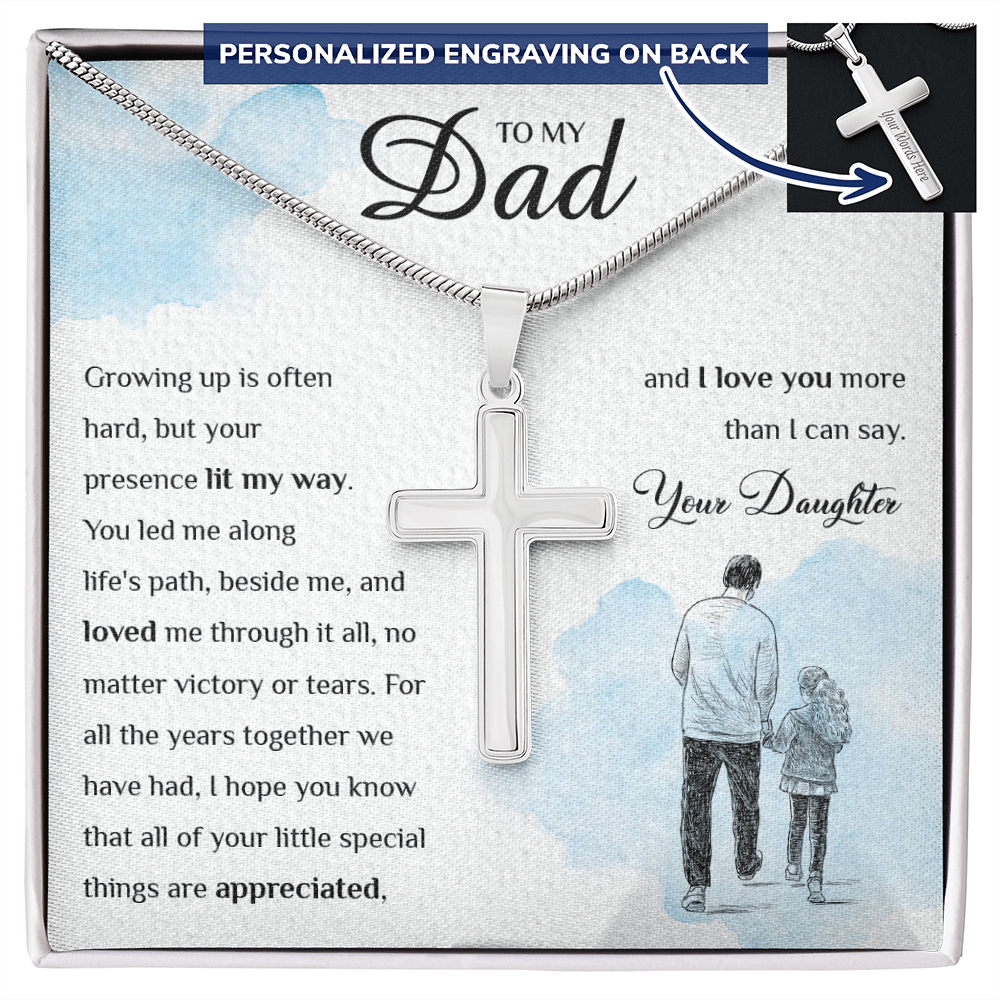 A Special Gift For Your Dad - Stainless Cross Necklace - FREE SHIPPING