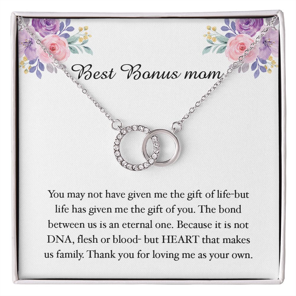 To My Bonus Mom from Daughter - Perfect Pair Necklace