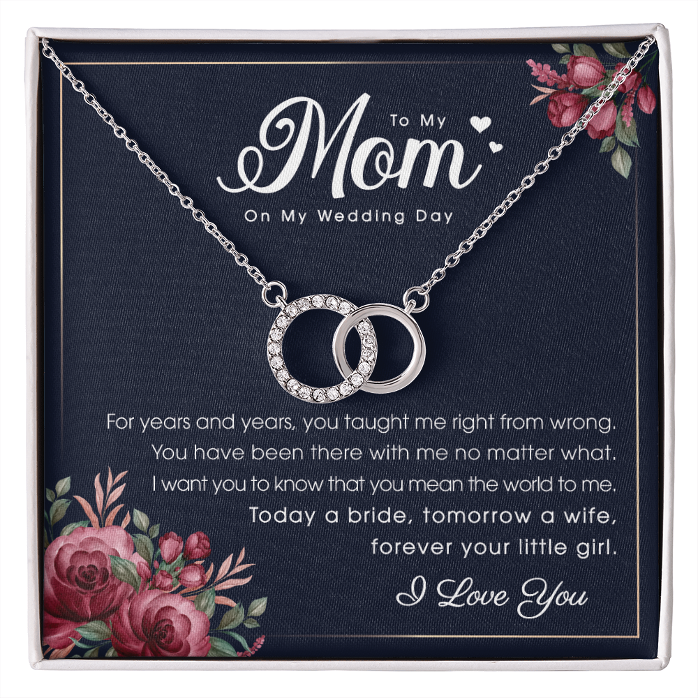 To My Mom On Wedding From Daughter - Perfect Pair Necklace