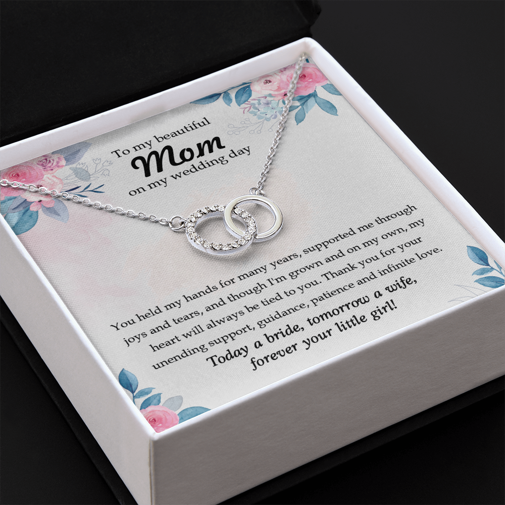 To My Mom On Wedding From Daughter - Perfect Pair Necklace