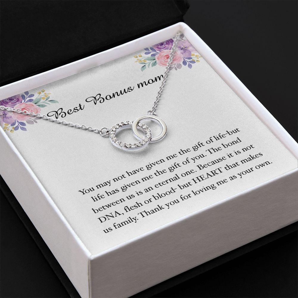 To My Bonus Mom from Daughter - Perfect Pair Necklace