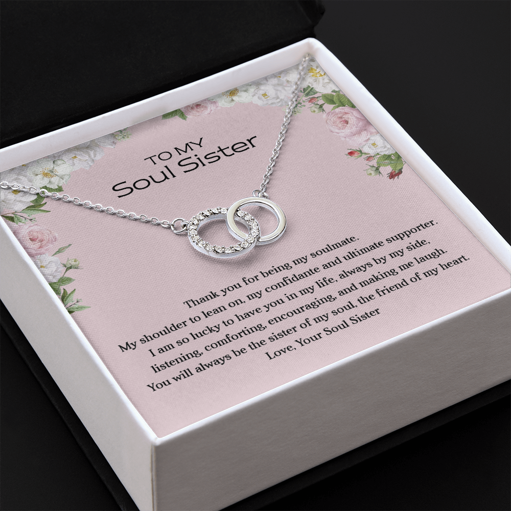 To My Soul Sister Gift from Sister - Perfect Pair Necklace