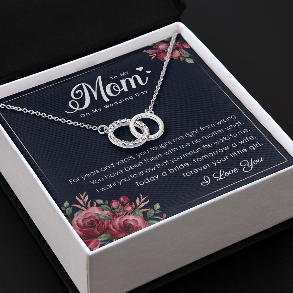 To My Mom On Wedding From Daughter - Perfect Pair Necklace