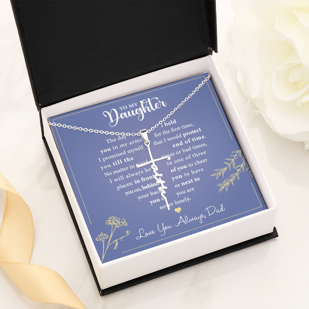 To My Daughter - Faith Cross Necklace - Free shipping