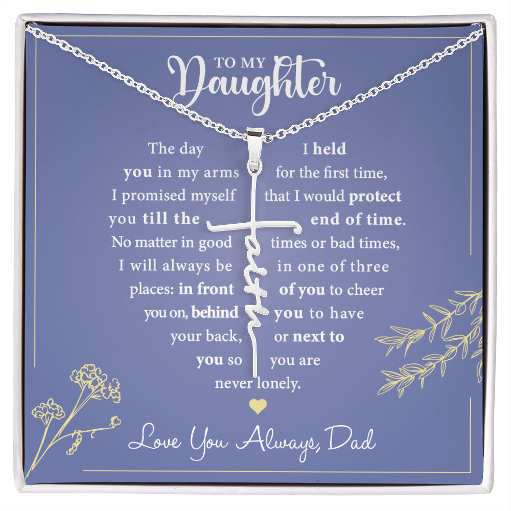 To My Daughter - Faith Cross Necklace - Free shipping