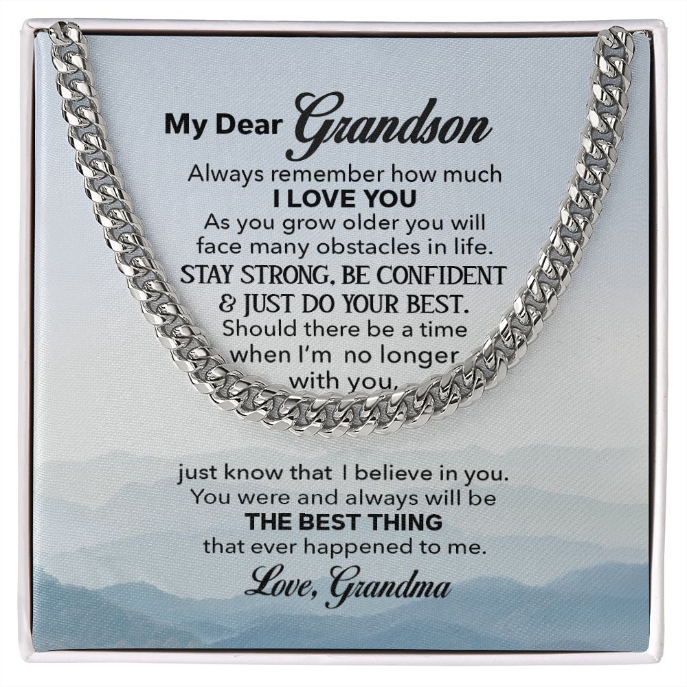 B0BGJM3WQM, B0BGJQGC7D To My Grandson Cuban Link Chain
