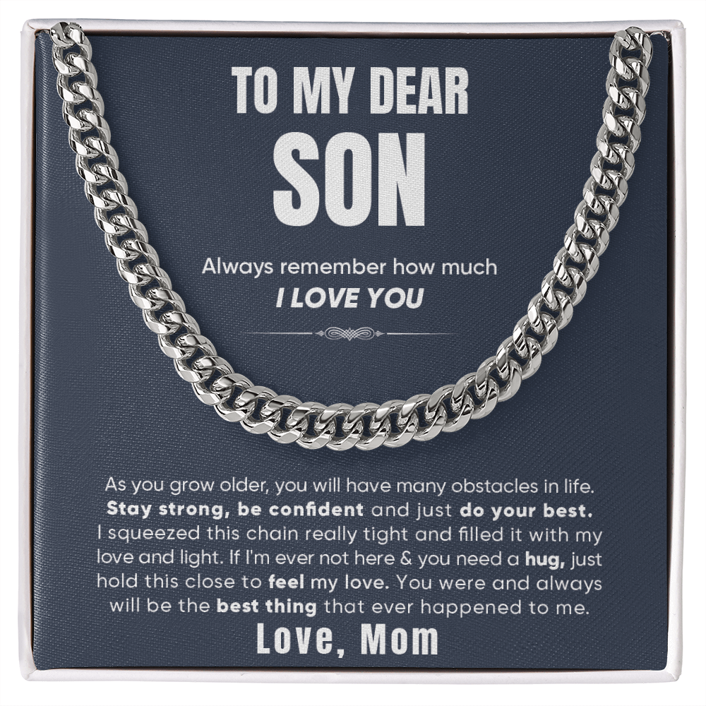 To My Son From Mom - Cuban Link Chain Necklace - Free shipping