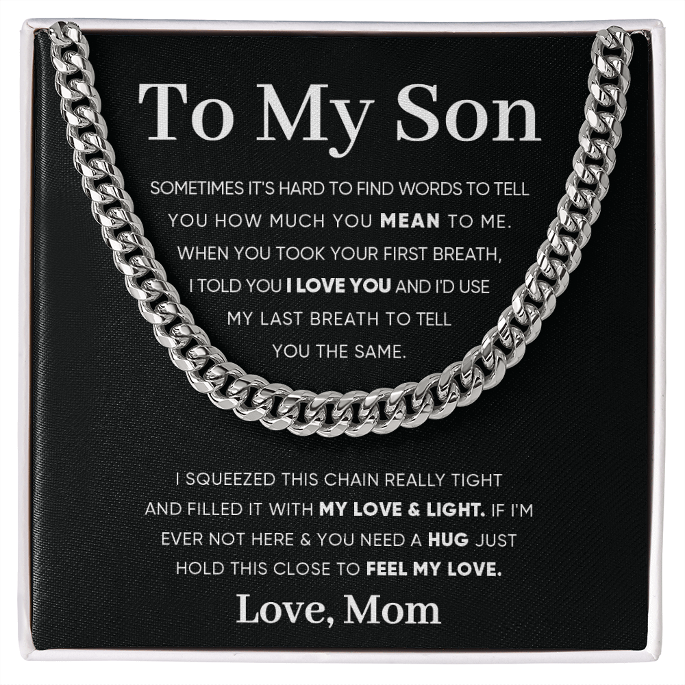 To My Son From Father - Cuban Link Chain Necklace - Free shipping