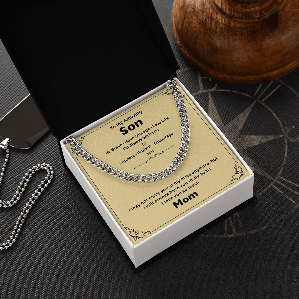 To My Son Gift From Mom - Cuban Link Chain Necklace