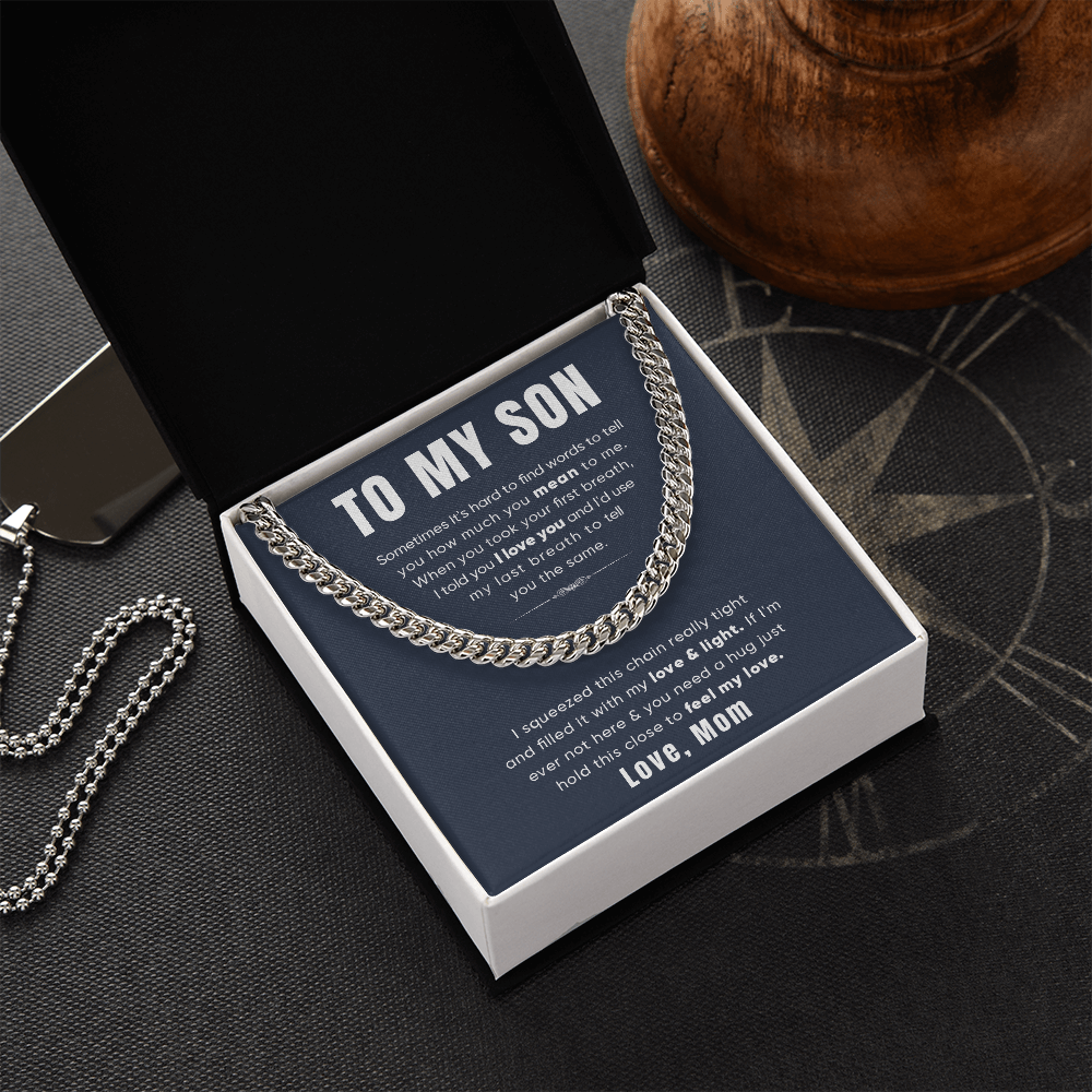 To My Son From Mom - Cuban Link Chain Necklace - Free shipping