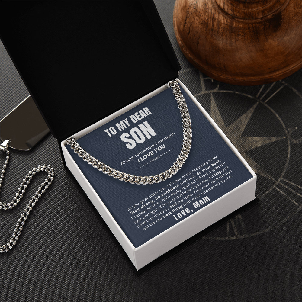 To My Son From Mom - Cuban Link Chain Necklace - Free shipping