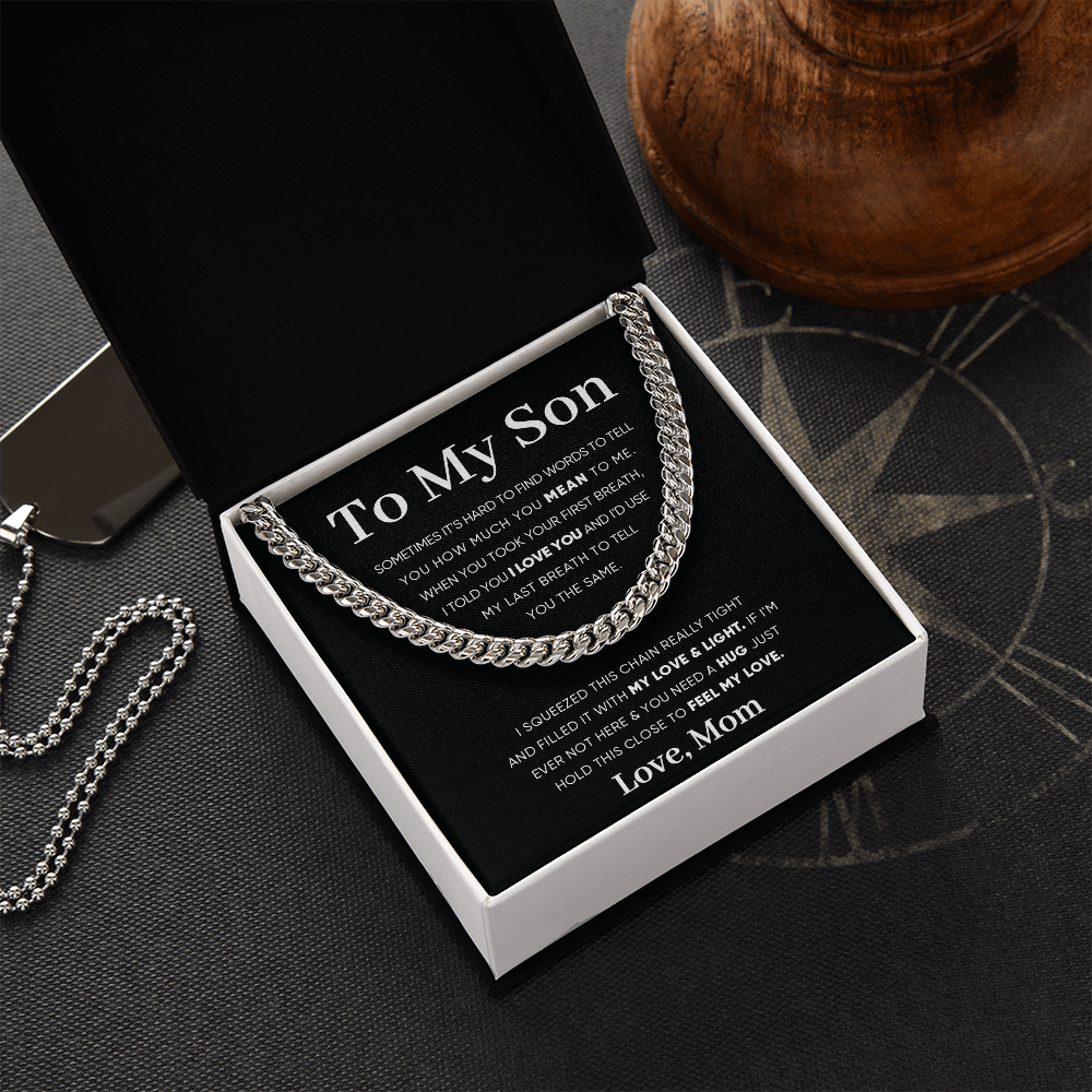 To My Son From Father - Cuban Link Chain Necklace - Free shipping