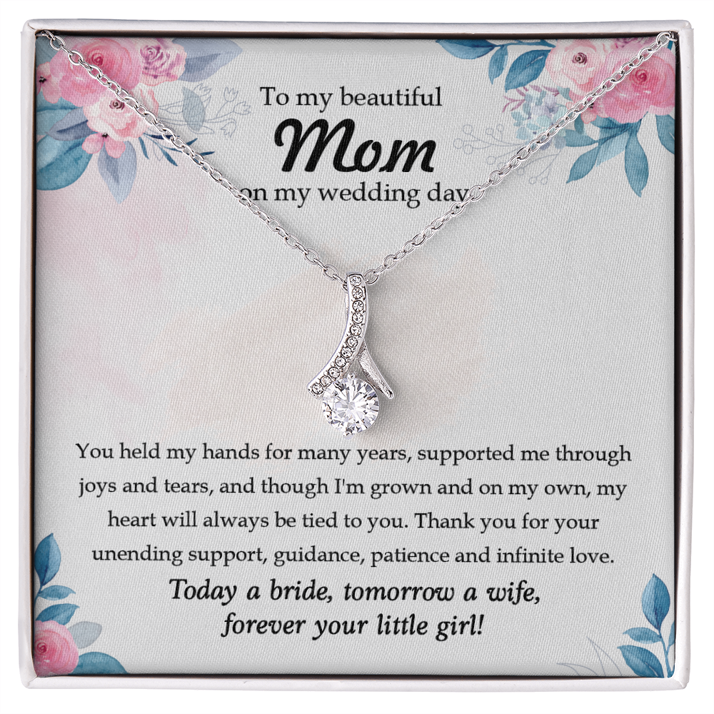 To My Mom On Wedding Day From Daughter - Alluring Beauty Necklace