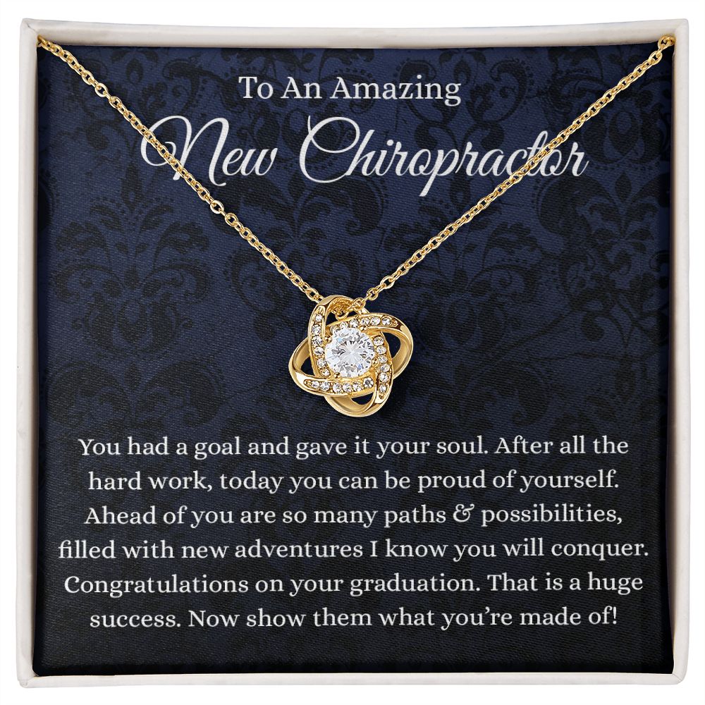 Chiropractor - Love Knot Necklace - B0BHPSDH48