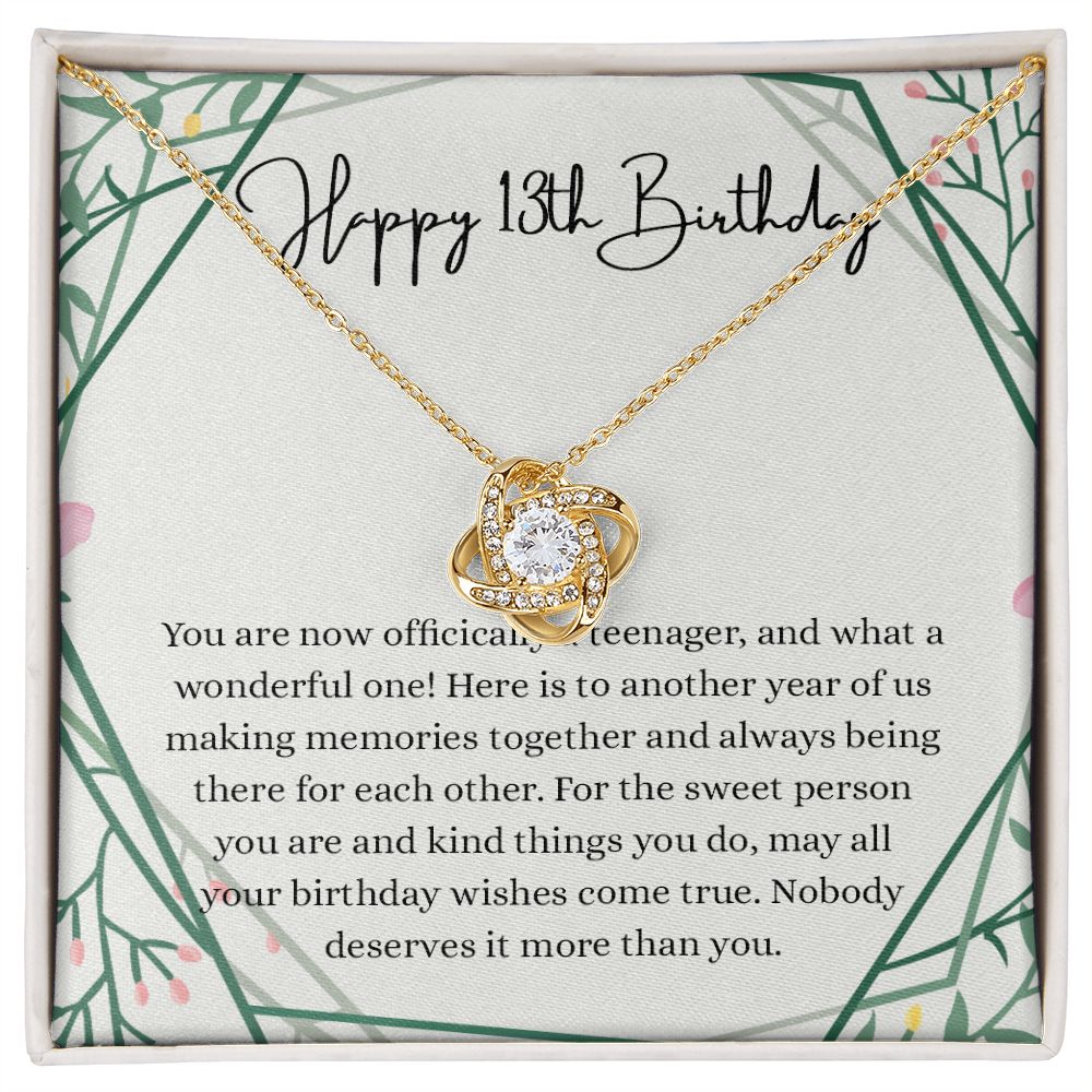 B0BHPTN4HG - 13th birthday -  Love Knot Necklace