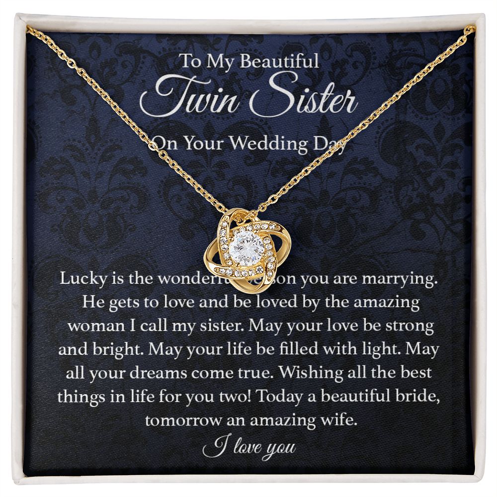 B0BHPT1LZT - Love Knot Necklace - Twin Sister