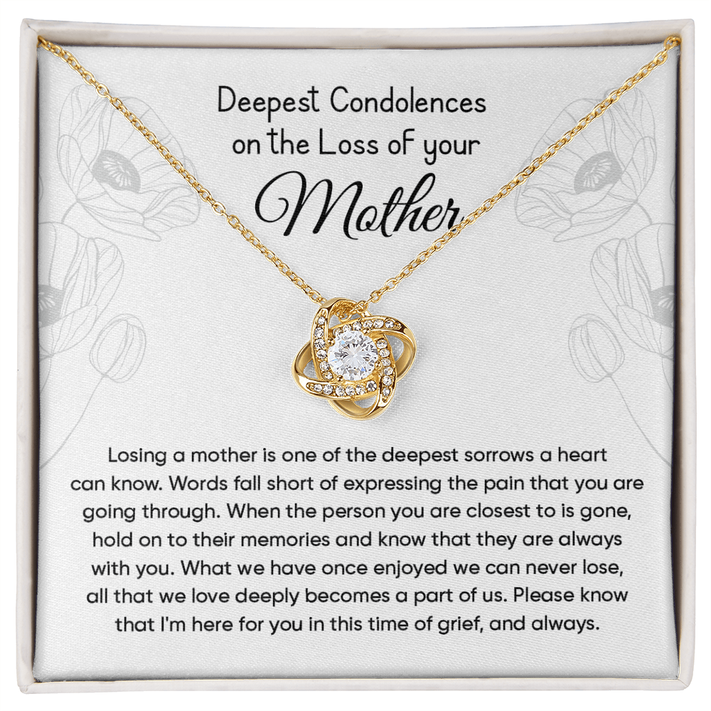 Memorial Necklace Gift for Loss of Mother - Love Knot Necklace