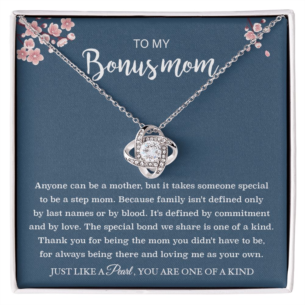 To My Bonus Mom from Daughter - Love Knot Necklace