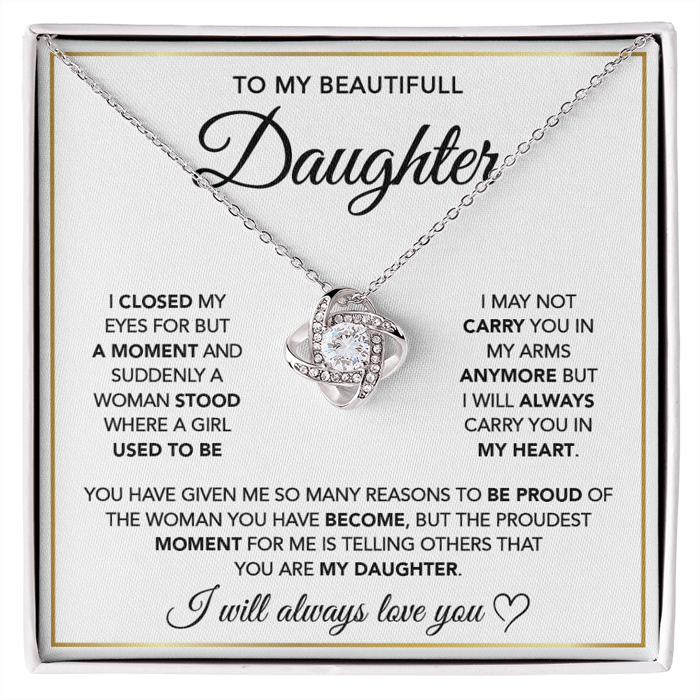 To My Daughter From Mom - Love Knot Necklace