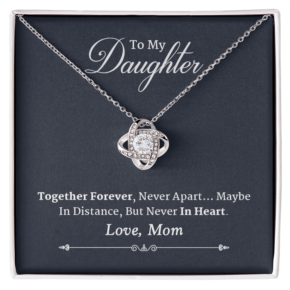 To My Daughter Gift From Mom -  Love Knot Necklace
