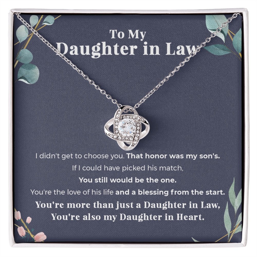 To My Daughter in Law From Mother in Law - Love Knot Necklace