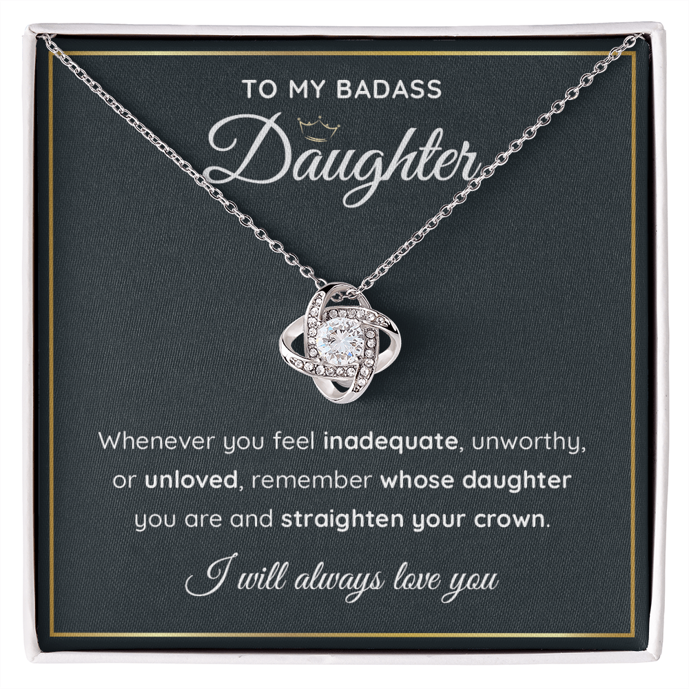 To My Daughter Gift From Mom -  Love Knot Necklace