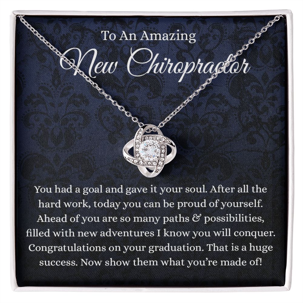 Chiropractor - Love Knot Necklace - B0BHPSDH48
