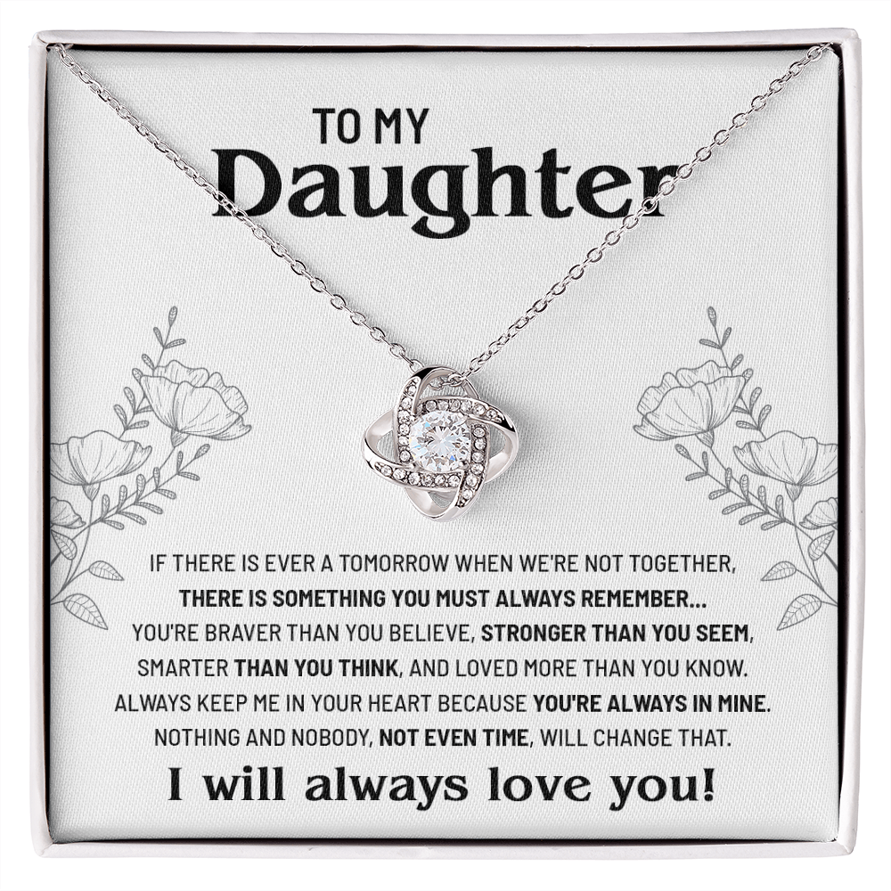 To My Daughter From Mom - Love Knot Necklace