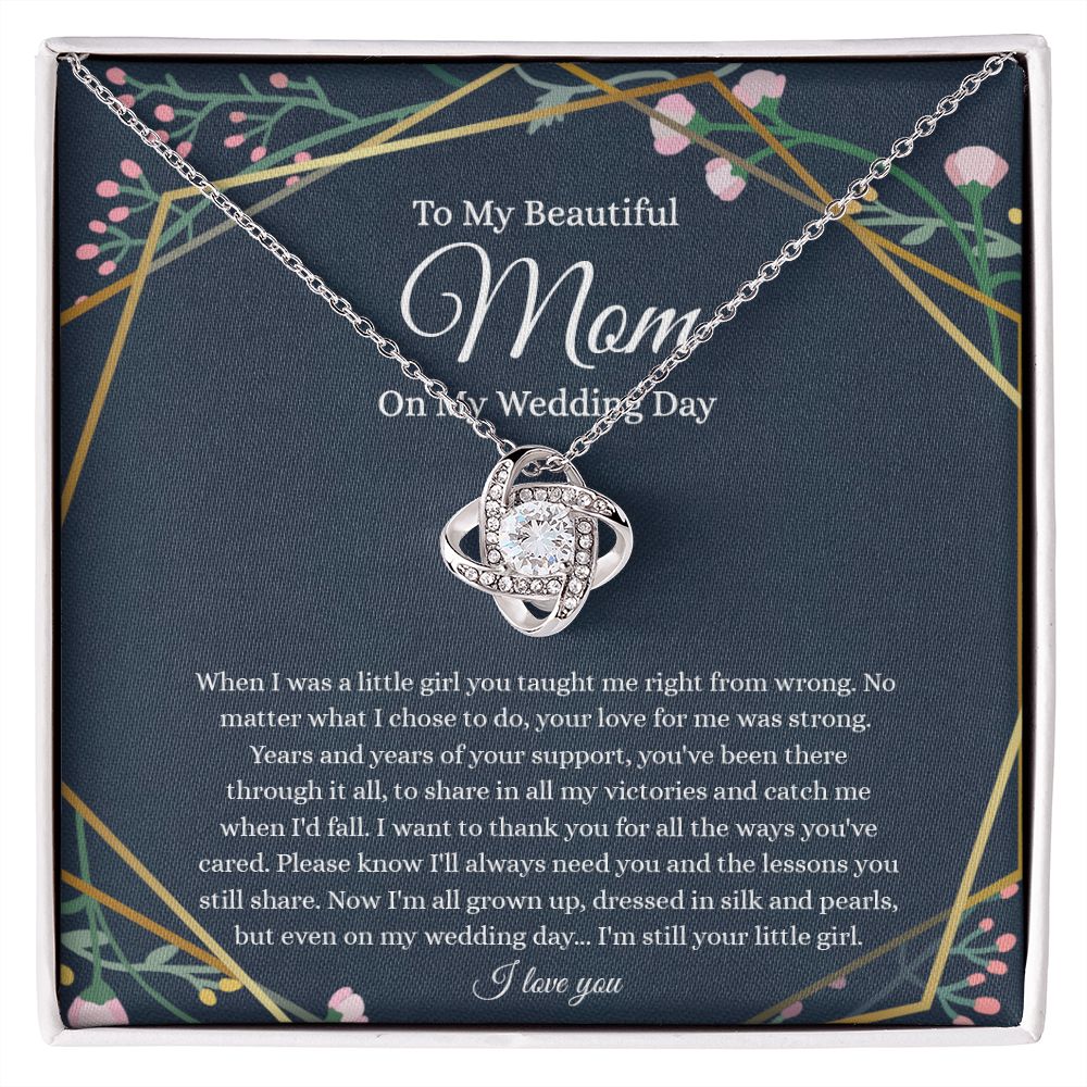 To My Beautiful Mom on Wedding Day Necklace - B0BHPTQM9P