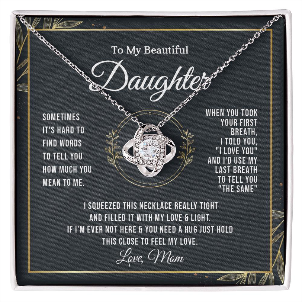 To My Daughter From Mom - Love Knot Necklace