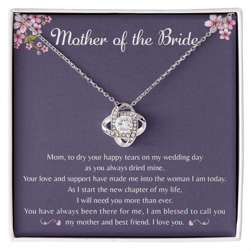 To Mother Of The Bride Gift From Daughter - Love Knot Necklace