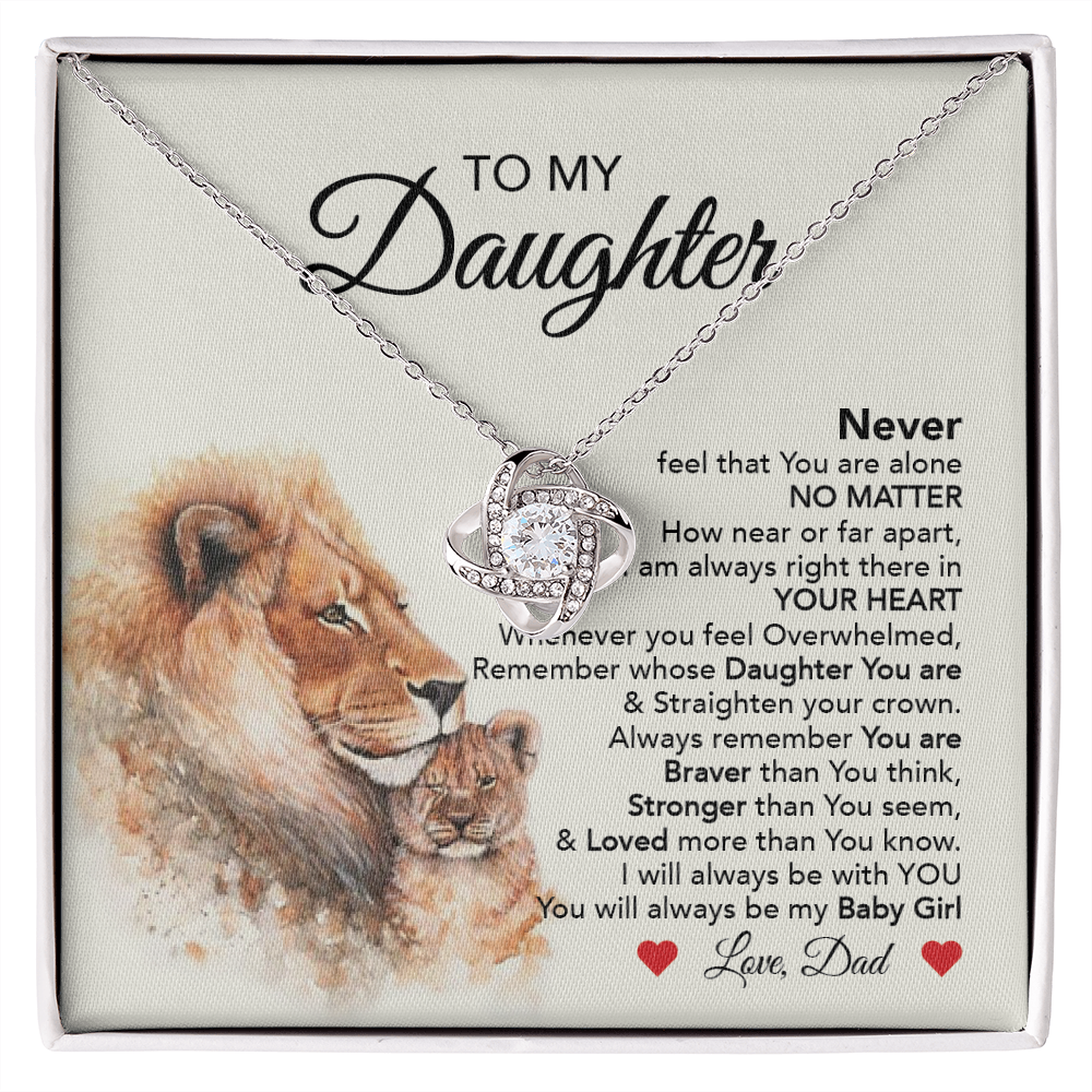To My Daughter From Dad - Love Knot Necklace