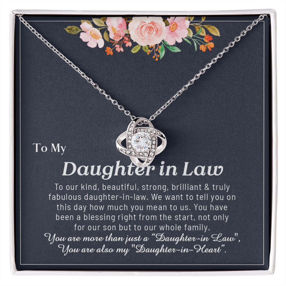 To My Daughter in law from Mother in Law- Love Knot Necklace