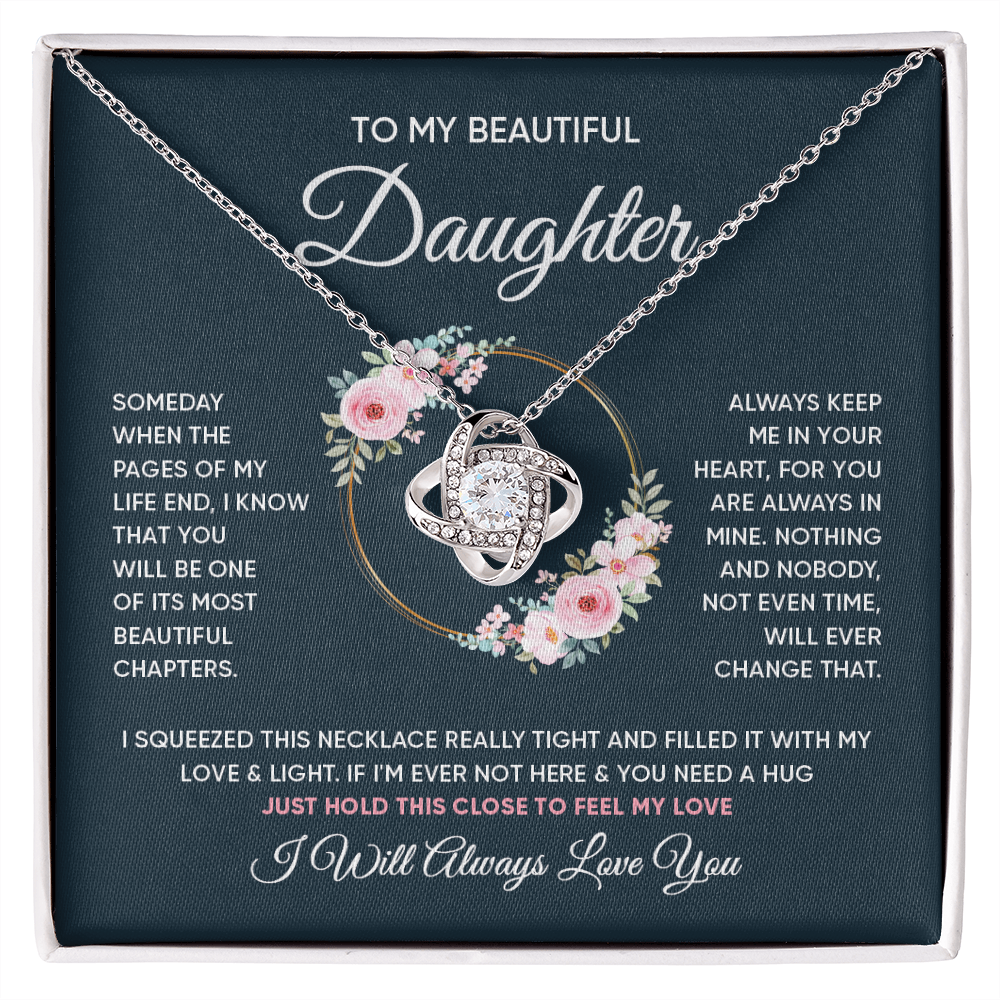To My Daughter Gift From Mom -  Love Knot Necklace