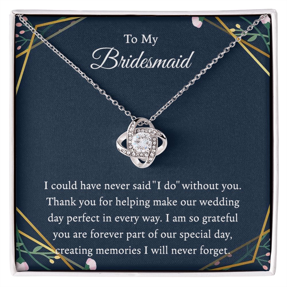 Bridesmaid - Love Knot Necklace - B0BHPVB256