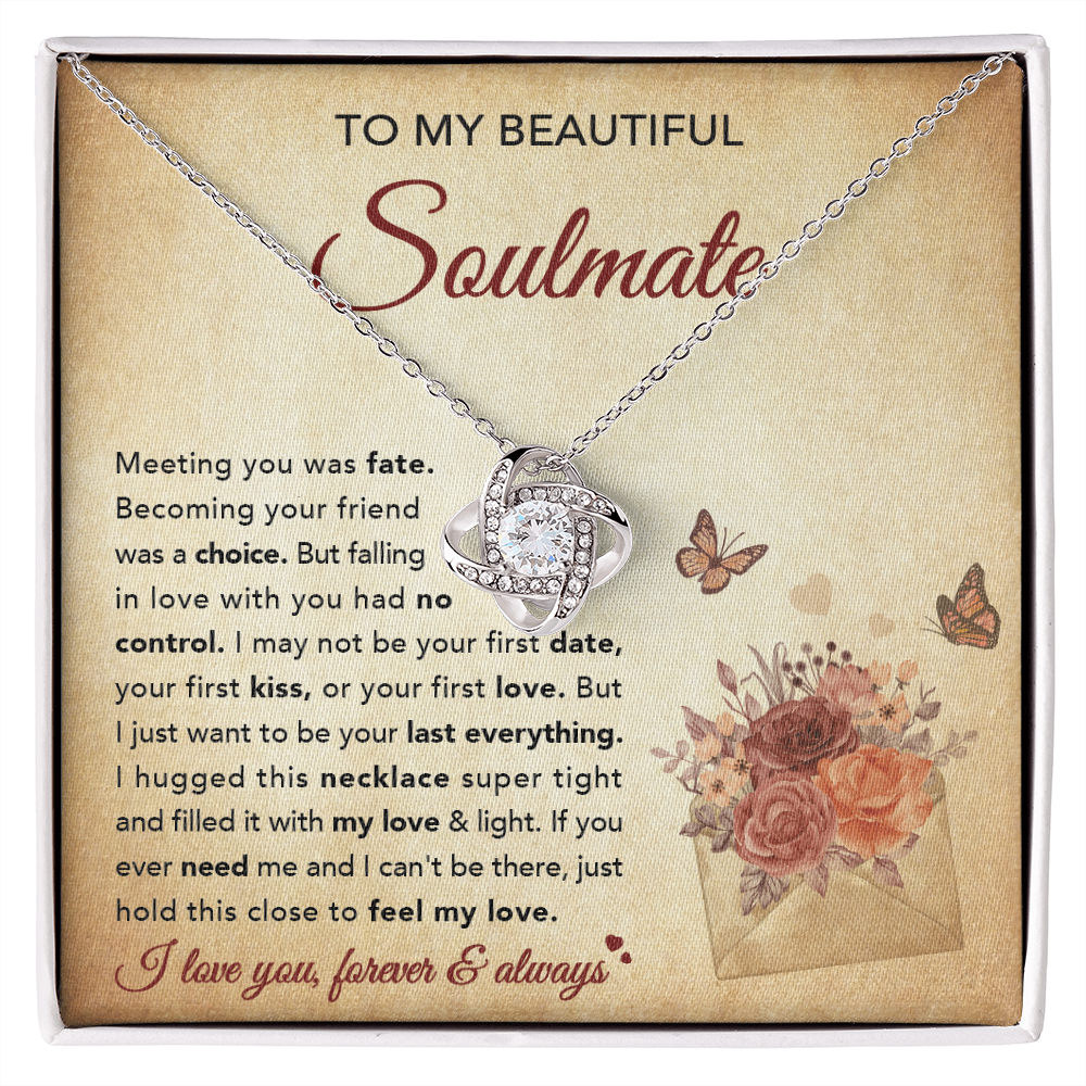 To My Soulmate Necklace From Husband Boyfriend - Love Knot