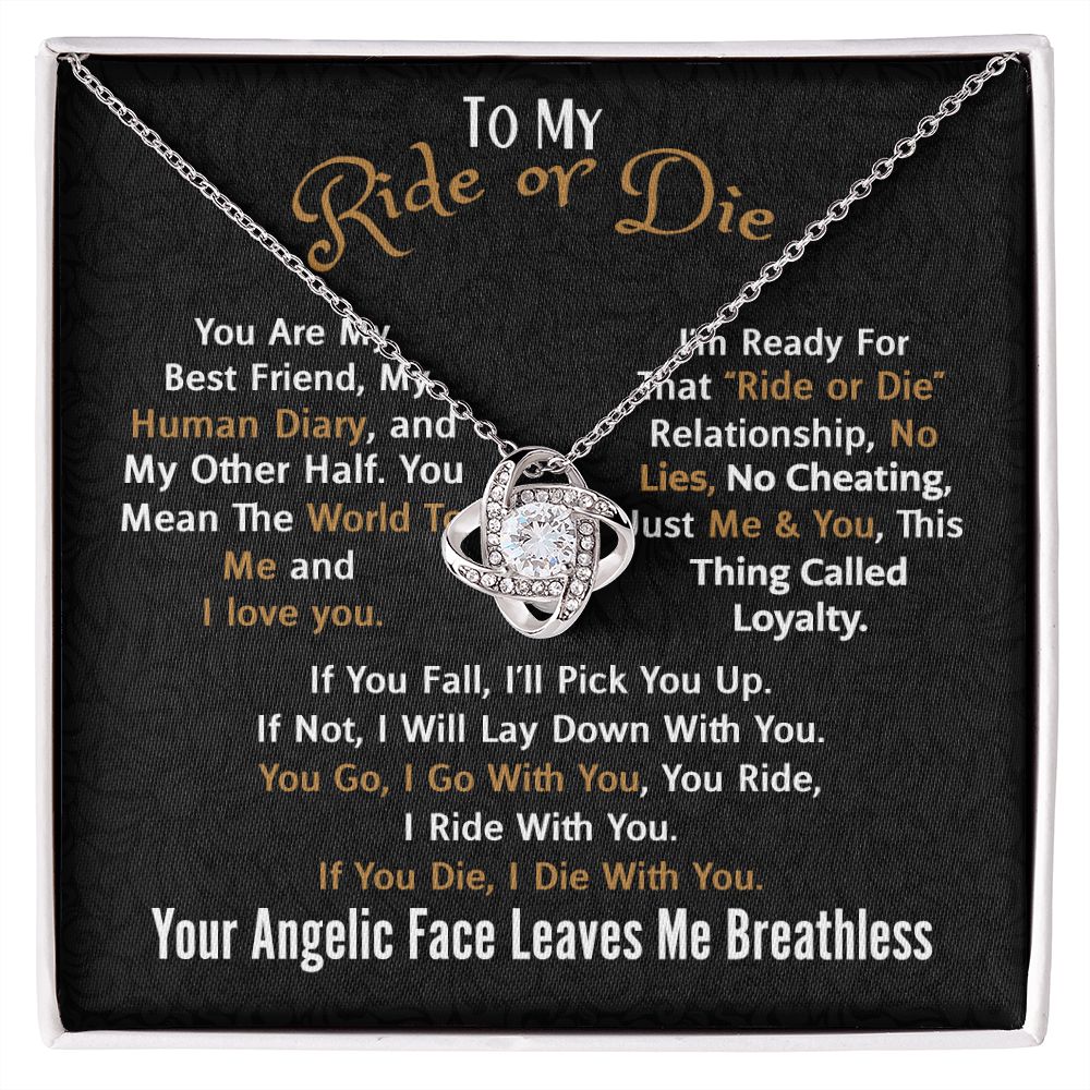 To My Ride or Die - Love Knot Necklace - B0BG4JDQL4
