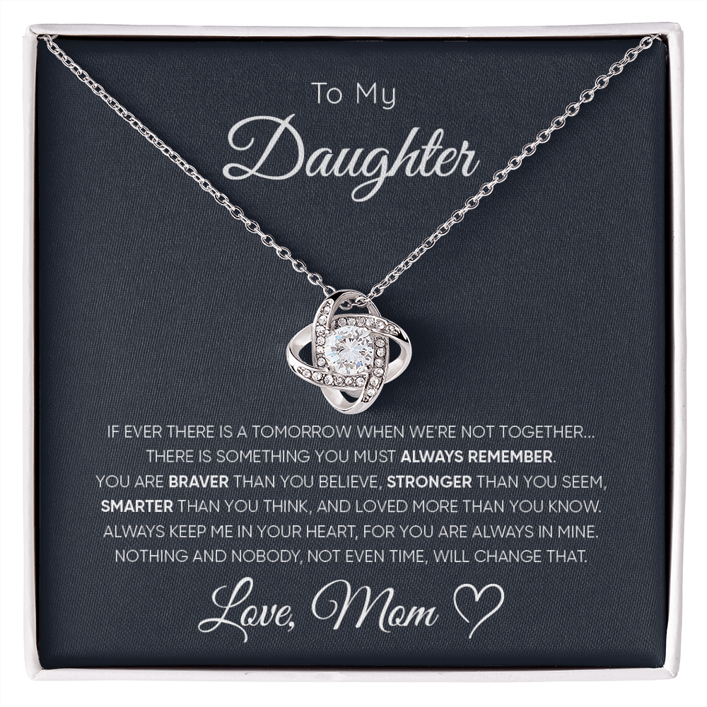 To My Daughter Gift From Mom -  Love Knot Necklace
