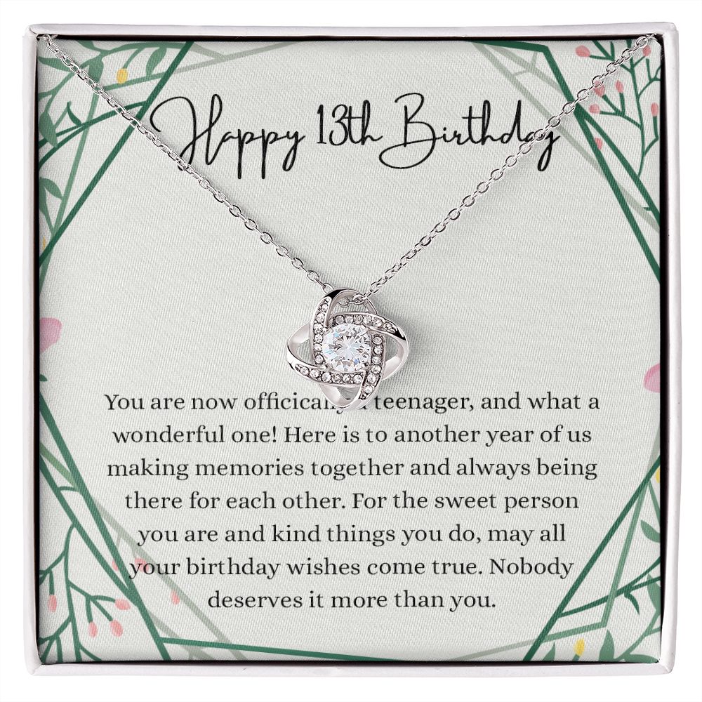 B0BHPTN4HG - 13th birthday -  Love Knot Necklace