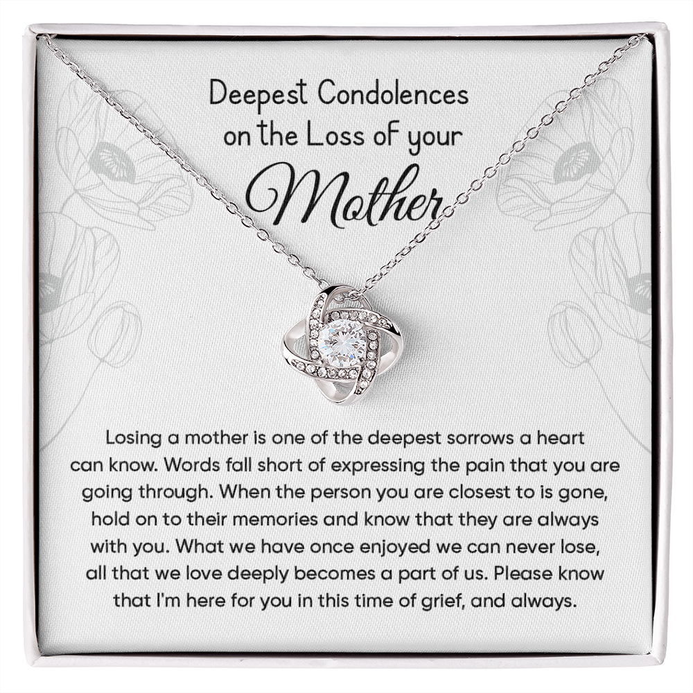 Memorial Necklace Gift for Loss of Mother - Love Knot Necklace