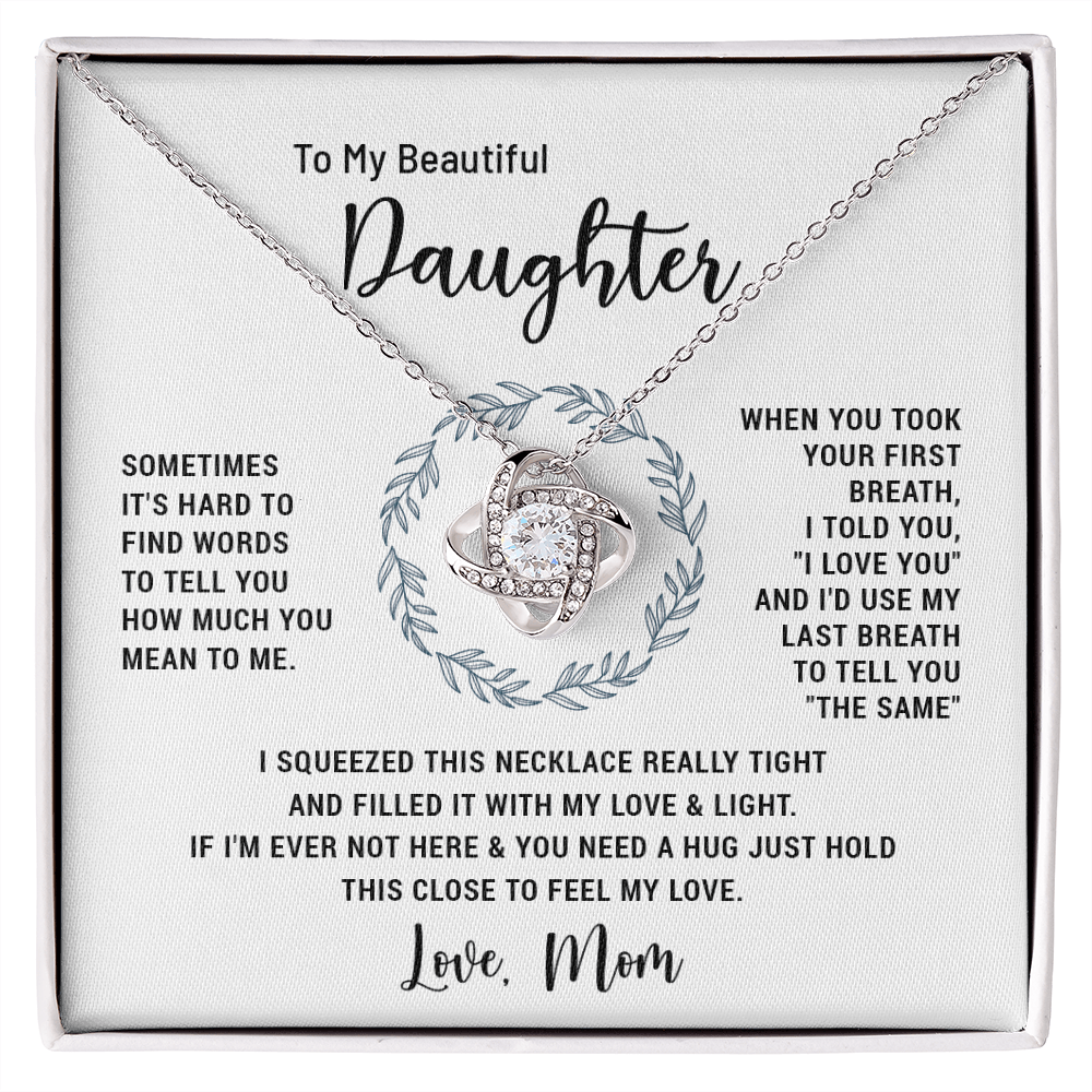 To My Daughter From Mom - Love Knot Necklace