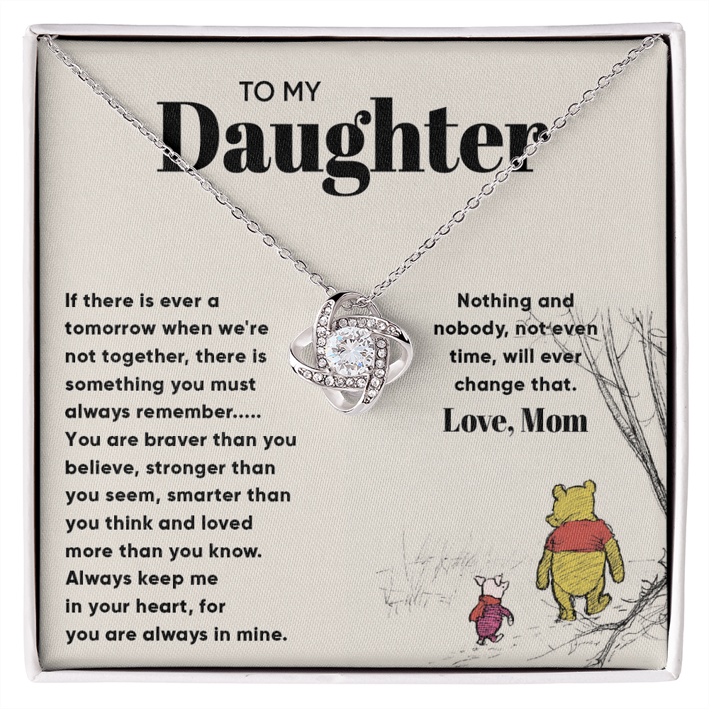 To My Daughter Gift From Mom -  Love Knot Necklace