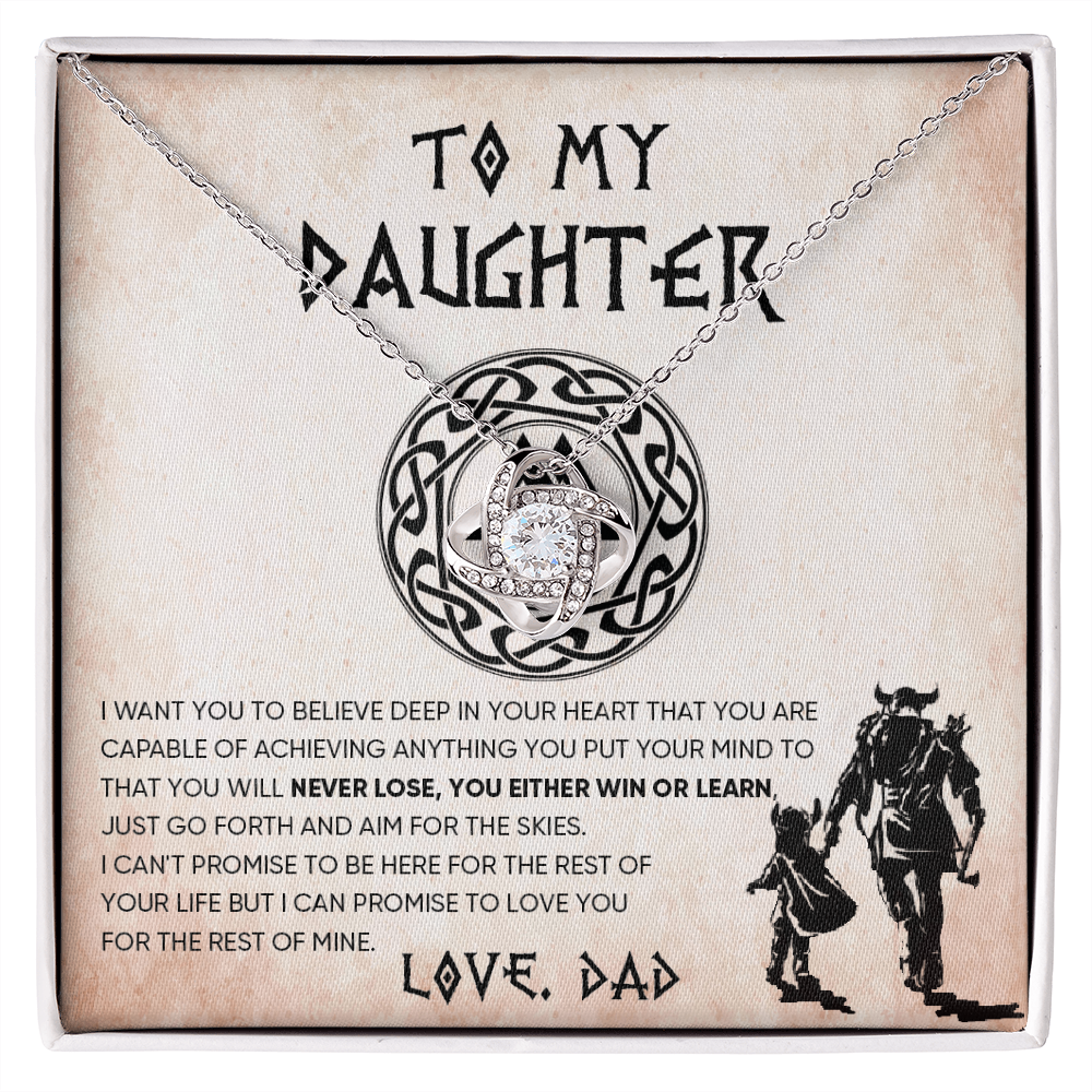 To My Daughter From Dad - Love Knot Necklace