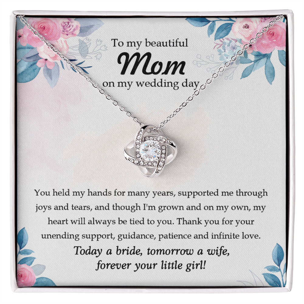 To My Mom On Wedding From Daughter - Love Knot Necklace