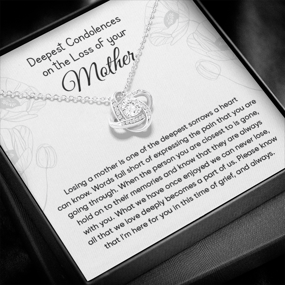 Memorial Necklace Gift for Loss of Mother - Love Knot Necklace